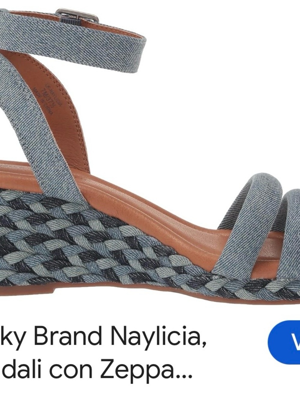 Lucky Brand Denim Blue Braided Wedge Sandal